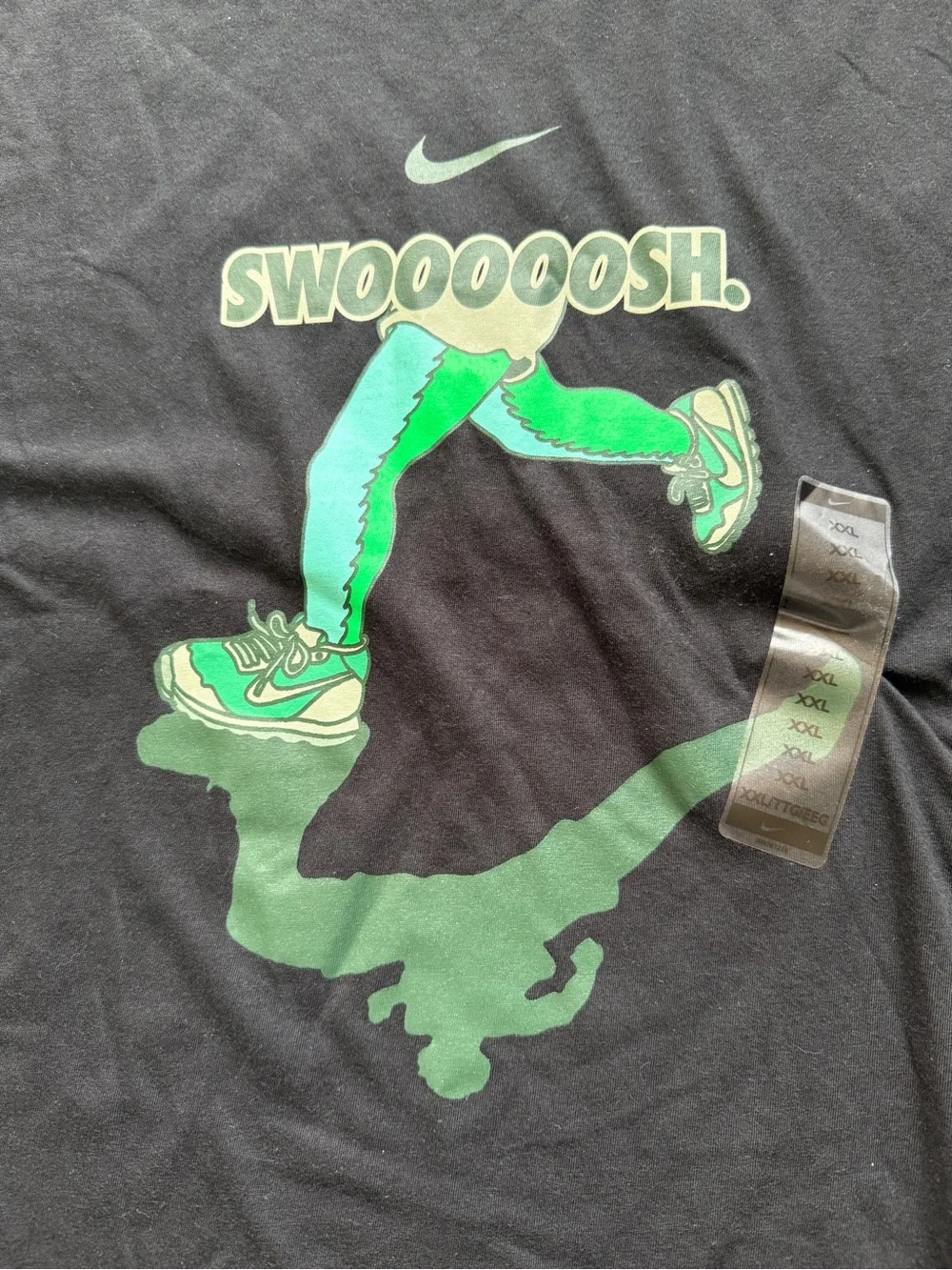 NWT Nike Swooooosh Running Graphic T-Shirt Black Green Men’s XXL
